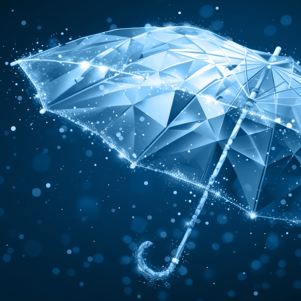 Regenschirm in Polygon-Optik