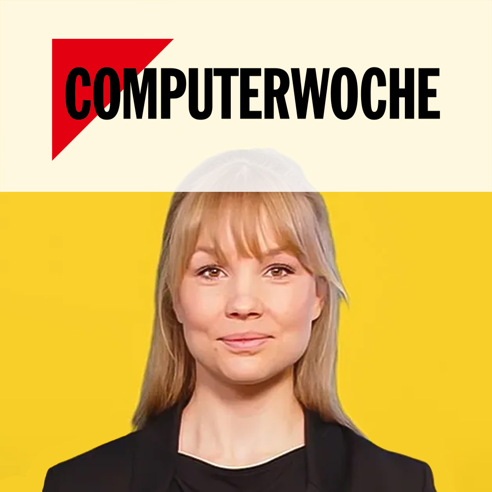 Computerwoche Logo über einem Portrait einer blonden Frau